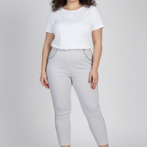 Spodnie CEVLAR z lamówką kolor jasny gołąb