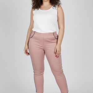 Spodnie CEVLAR z lamówką kolor brudny róż