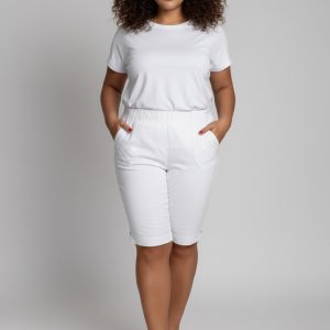 Bermudy CEVLAR długość do kolan kolor biały