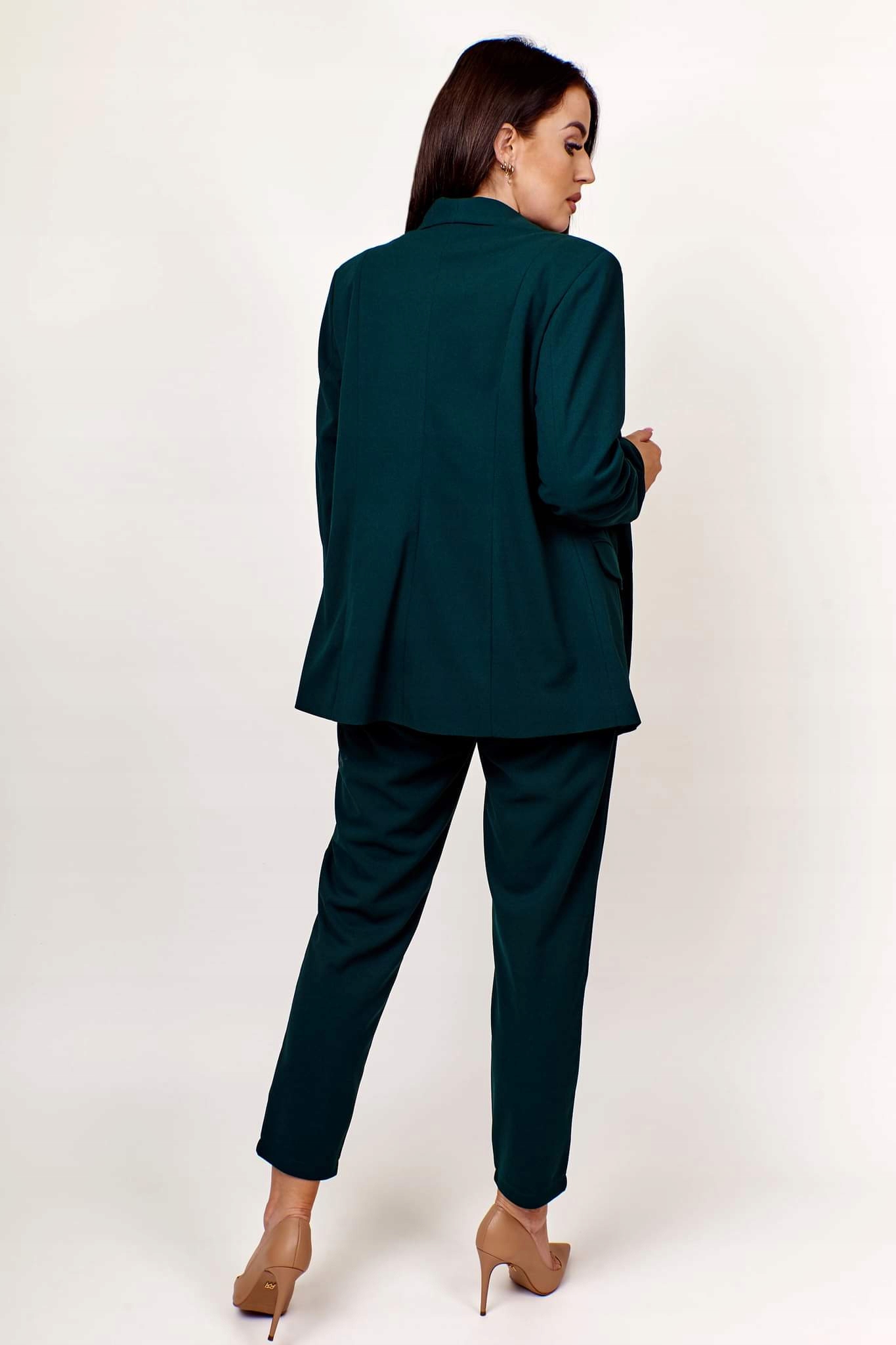 Elegancki garnitur damski Juspol ciemny zielony rozmiar 46 - obrazek 4