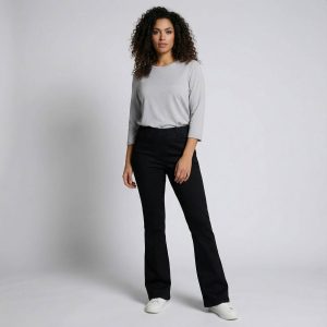 Jeansy CEVLAR typu dzwon kolor czarny