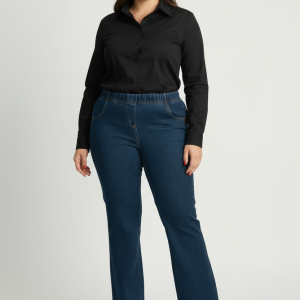 Jeansy CEVLAR typu dzwon kolor granatowy