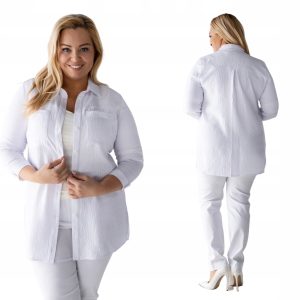 Elegancka koszula Sandra w stylu safari kolor biały rozmiar 56