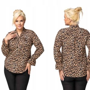 Bluzka koszulowa z fontaziem Sandra panterka r. 58