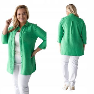 Elegancka koszula Sandra w stylu safari kolor zielony rozmiar 54