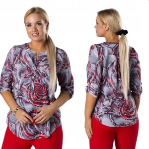 Casualowa tunika SANDRA rękaw 7/8 multikolor r.52