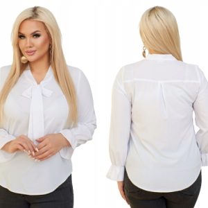 Bluzka Sandra z fontaziem kolor biały r.44