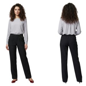 Spodnie letnie lniane CEVLAR regular kolor czarny rozmiar 42-58