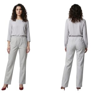 Spodnie letnie lniane CEVLAR regular kolor gołąb rozmiar 42-58