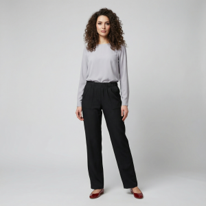 Spodnie letnie lniane CEVLAR regular kolor czarny rozmiar 42-58