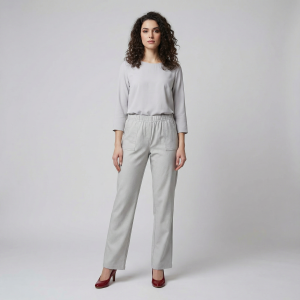 Spodnie letnie lniane CEVLAR regular kolor gołąb rozmiar 42-58