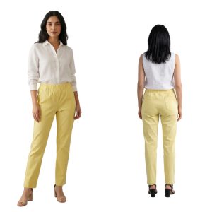 Spodnie CEVLAR prosta nogawka kolor bananowy