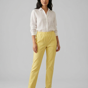 Spodnie CEVLAR prosta nogawka kolor bananowy