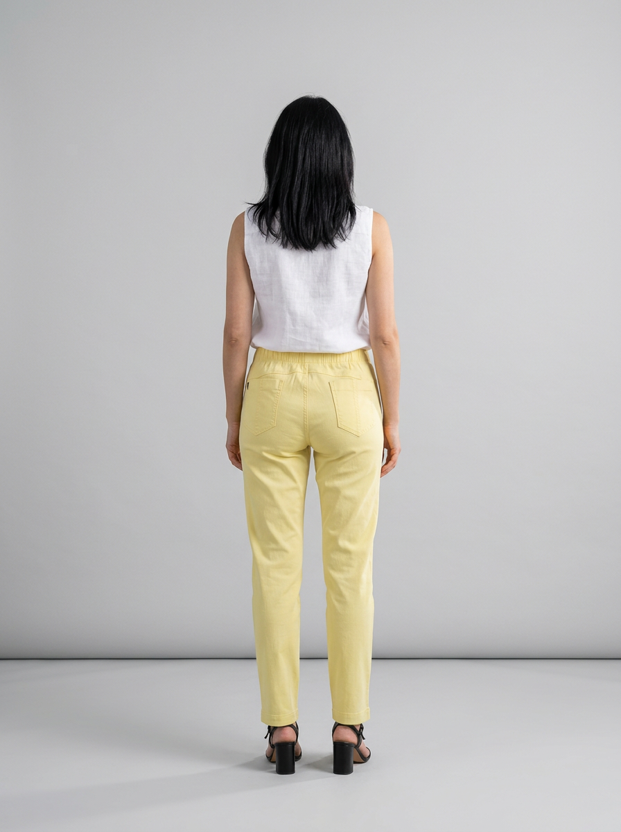 Spodnie CEVLAR prosta nogawka kolor bananowy