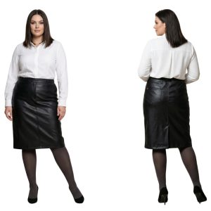 Spódnica NEGRI z ekoskóry kolor czarny